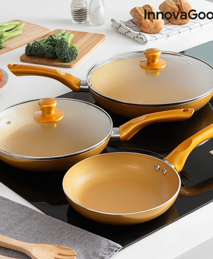 InnovaGoods Pannenset met Goudeffect (5 Stuks)